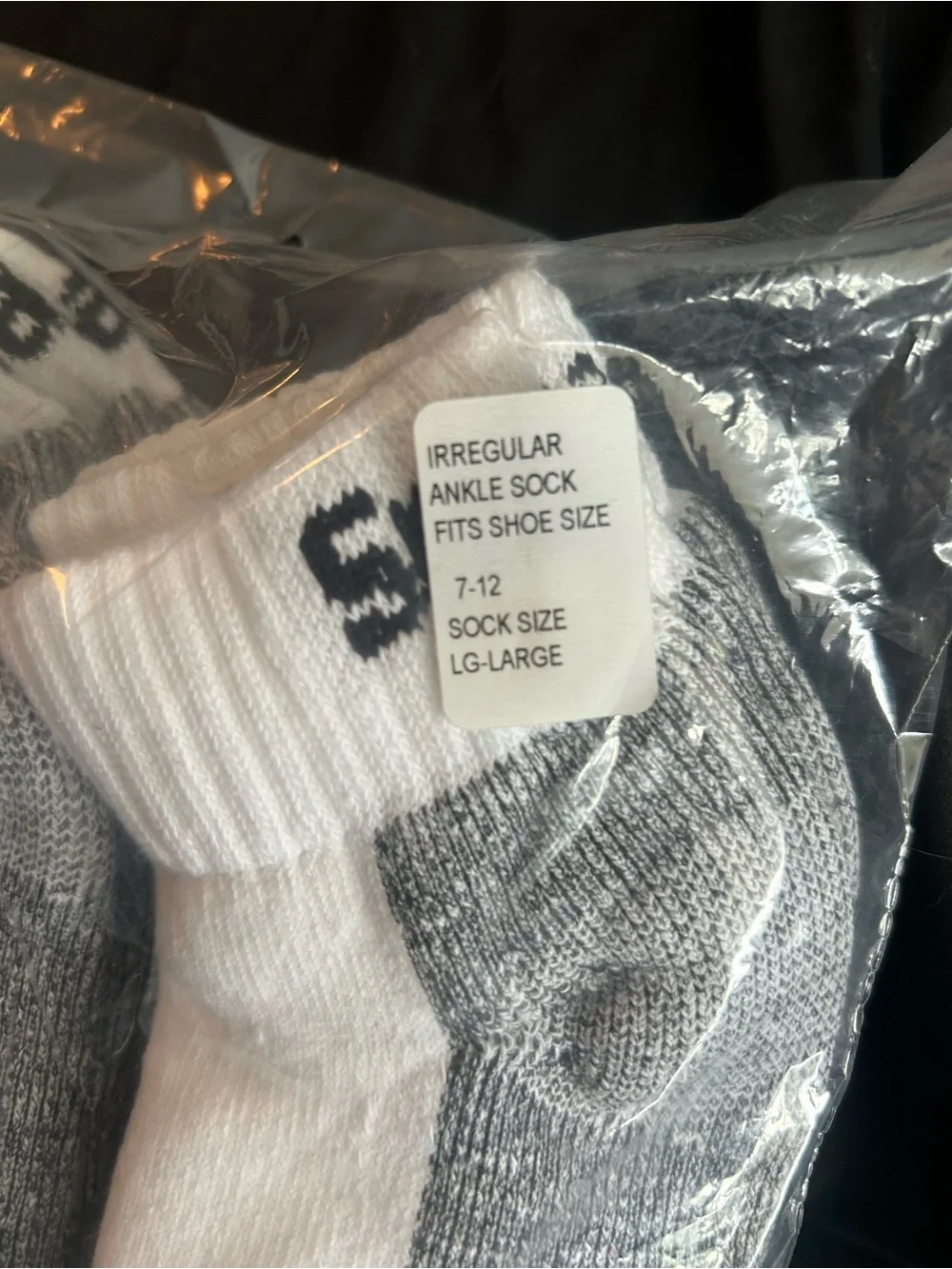 Comfort Crew Ankle Socks in White & Gray - Pack of 2